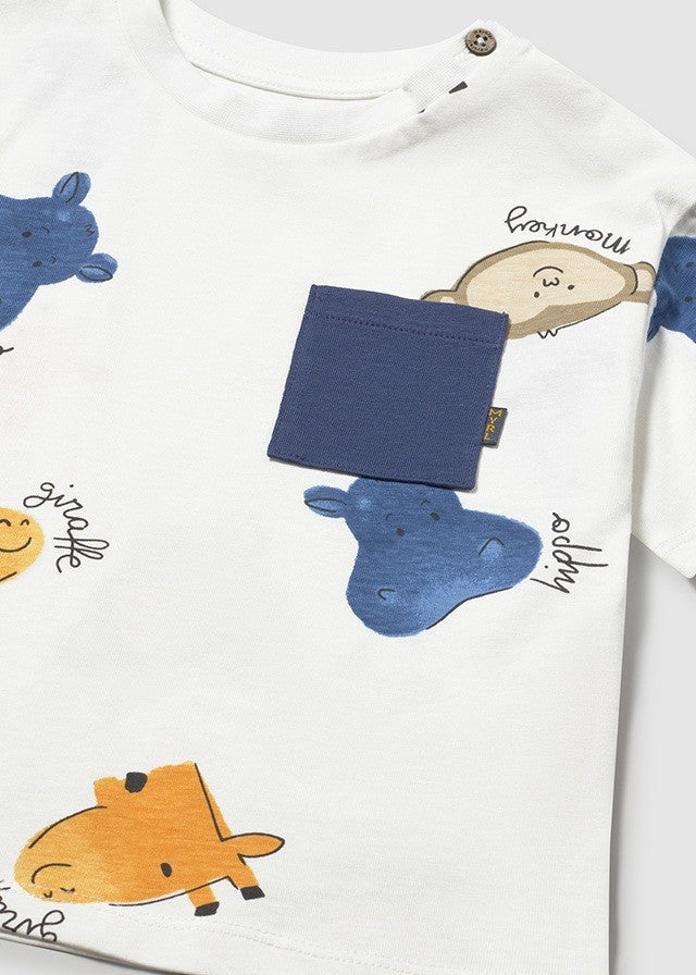 Mayoral Erkek Bebek Hayvan Detaylı Kısa Kol Tshirt