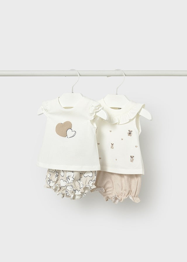 Mayoral Kız Bebek 2 Tshirt 2 Şort 4'lü Set