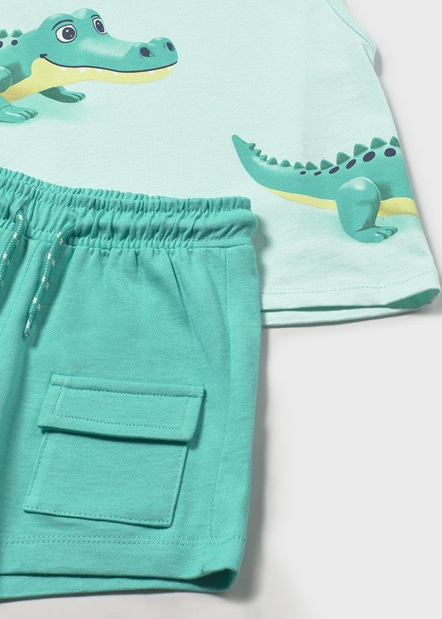 Mayoral Erkek Bebek Mavi 2 Tshirt ve Şort Set