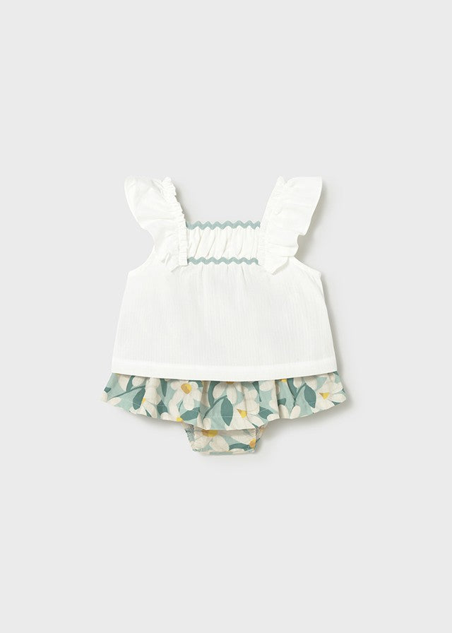 Mayoral Kız Bebek Papatyalı Yeşil Etek Set