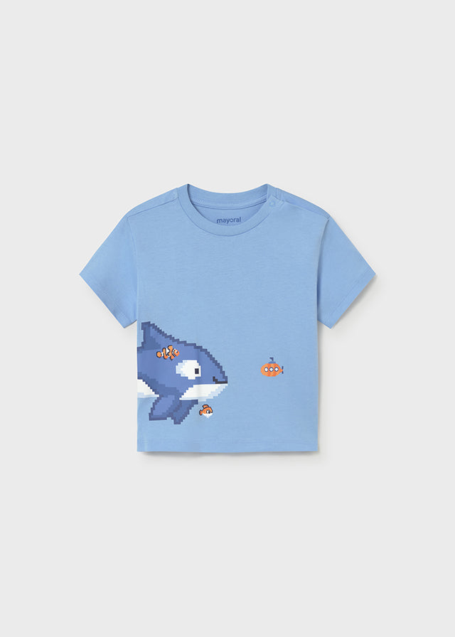 Mayoral Erkek Bebek Mavi Balıklı T-Shirt