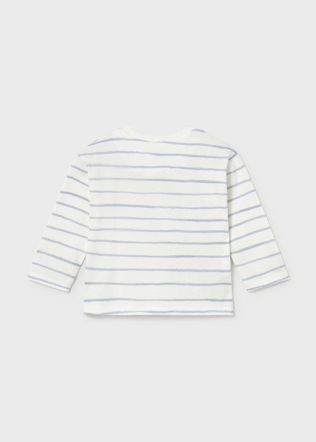 Mayoral Erkek Bebek Uzun Kollu Araba Detaylı Çizgili Tshirt