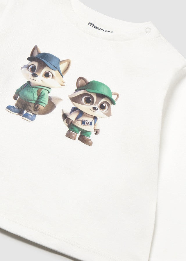 Mayoral Erkek Bebek Uzun Kollu Beyaz Tshirt