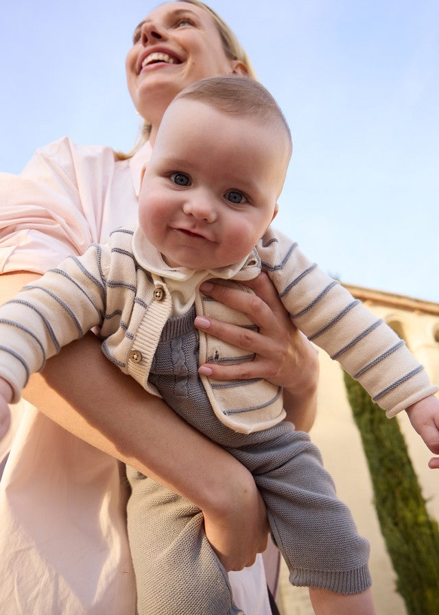 Mayoral Erkek Bebek Gri Örme Tulum Set ve Hırka