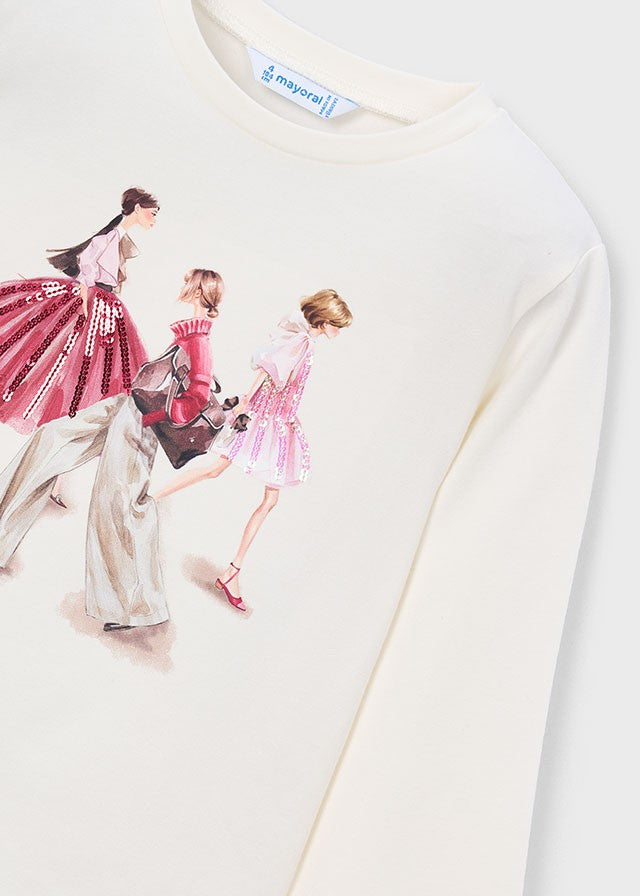 Mayoral Kız Çocuk Kız Detaylı Uzun Kollu Tshirt