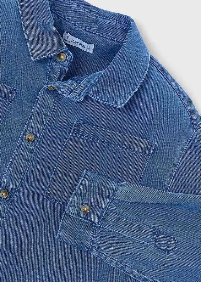Mayoral Erkek Çocuk Uzun Kol Yumuşak Denim Gömlek