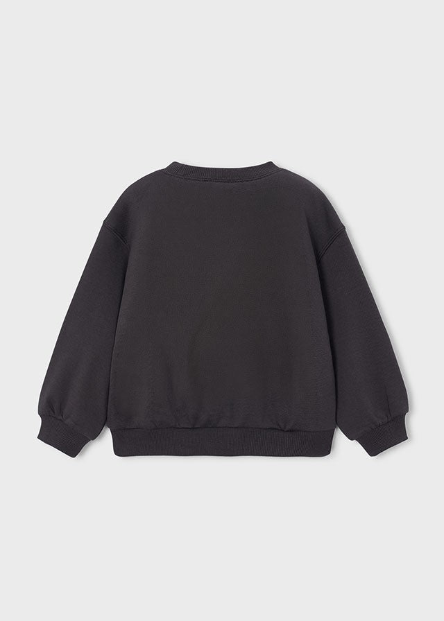 Mayoral Kız Çocuk Siyah Köpek Detaylı Sweatshirt