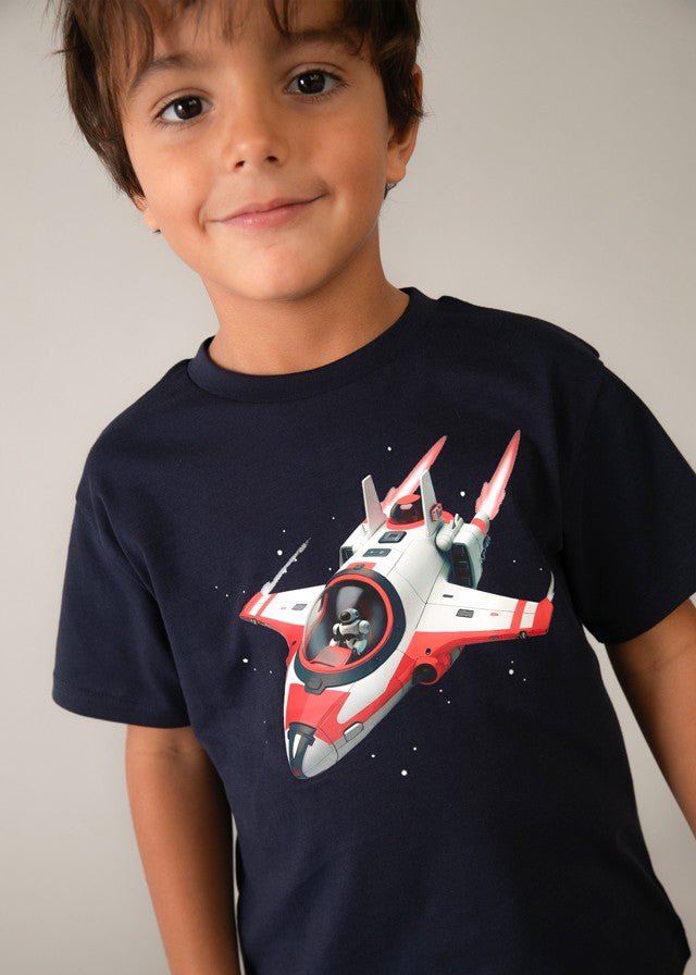 Mayoral Erkek Çocuk Lacivert Uzay Kısa Kollu Tshirt
