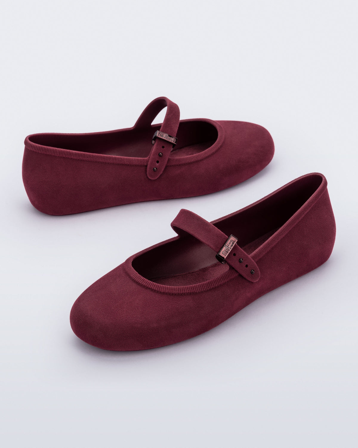 Melissa Soft Ballerina Velvet Bordo Kadife Efektli Babet