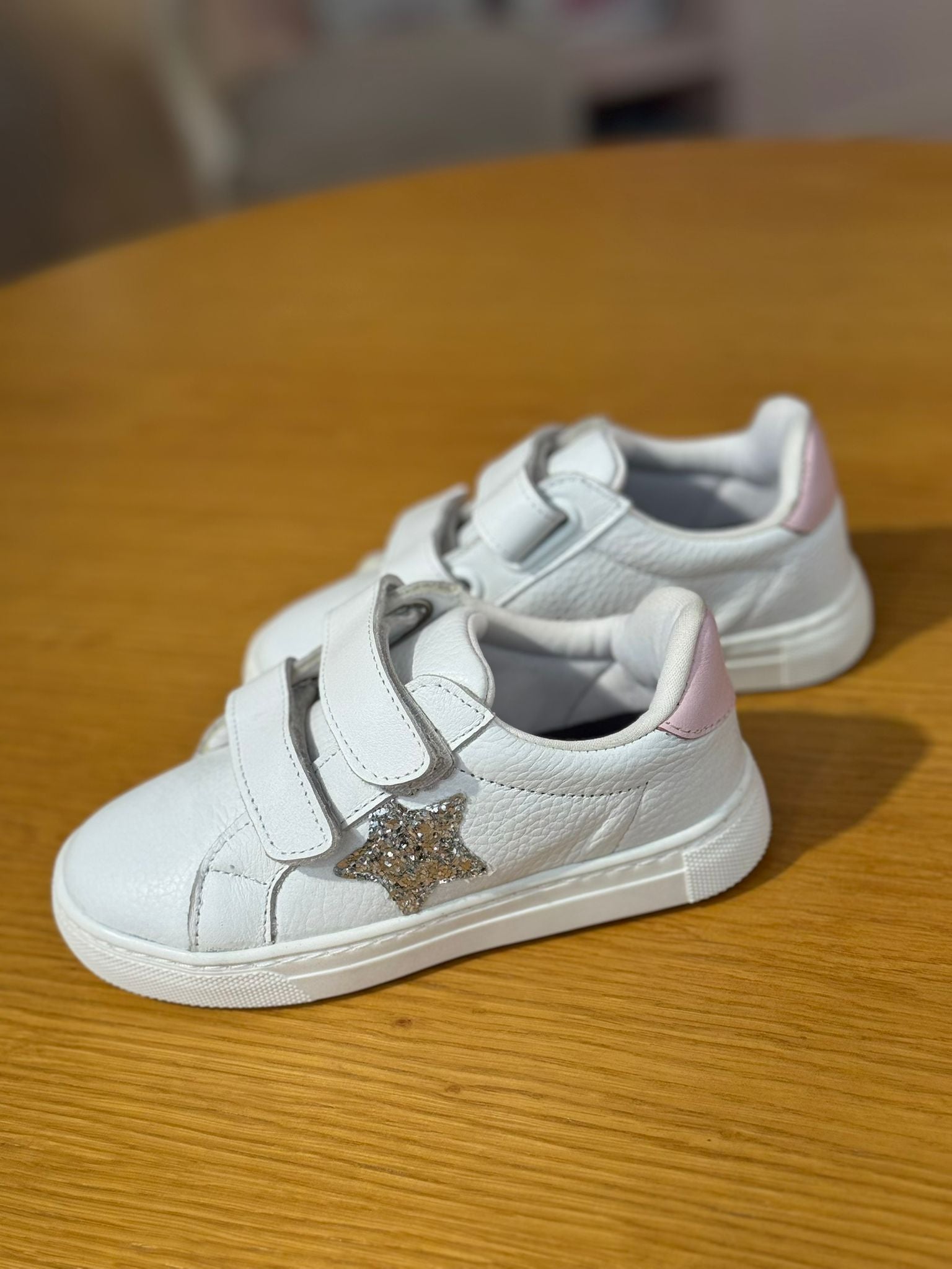 Merli&Rose Star Deri Sneaker | Beyaz Pembe