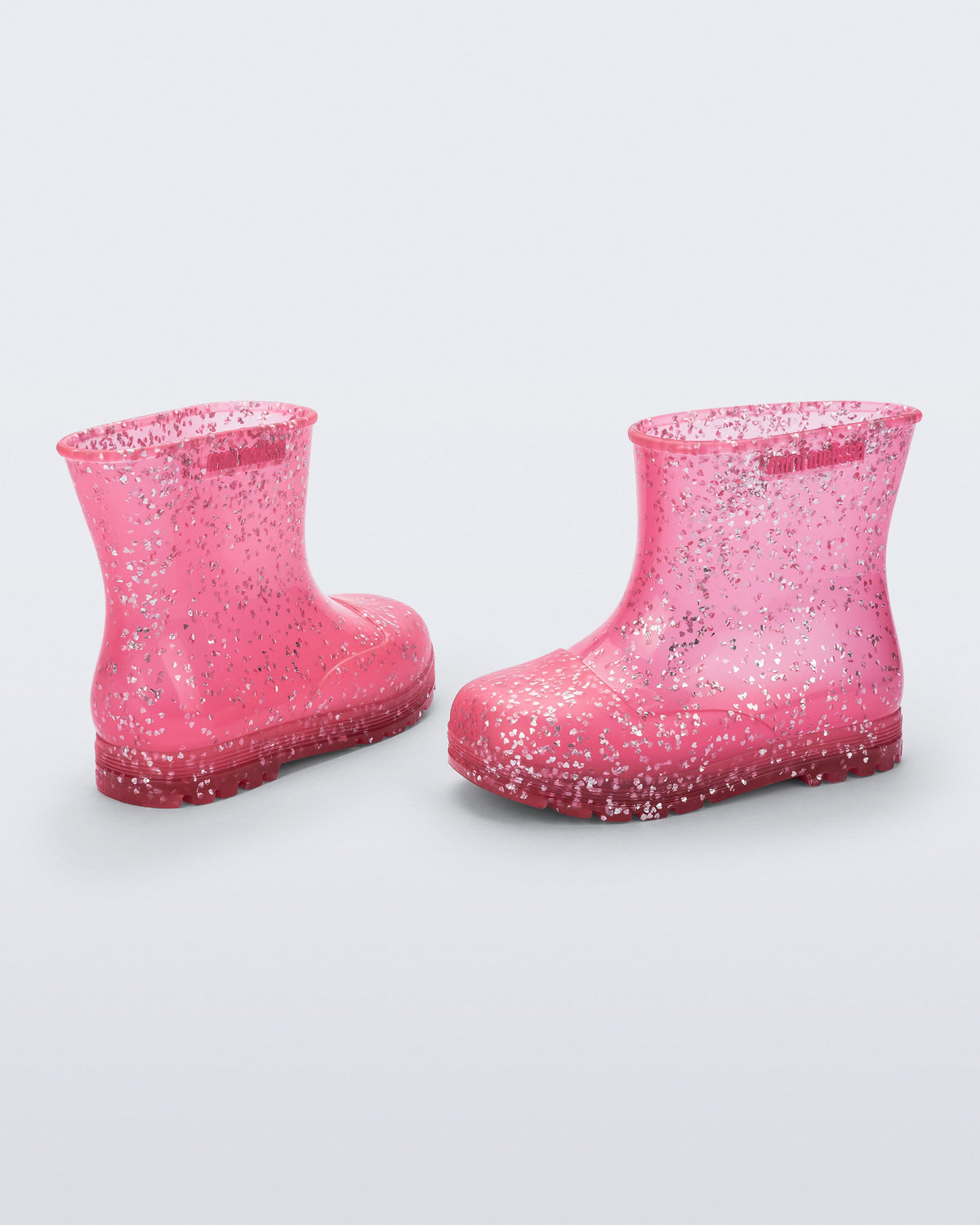 Mini Melissa Welly Shiny Elements Pembe Simli Şeffaf Kız Çocuk Yağmur Botu