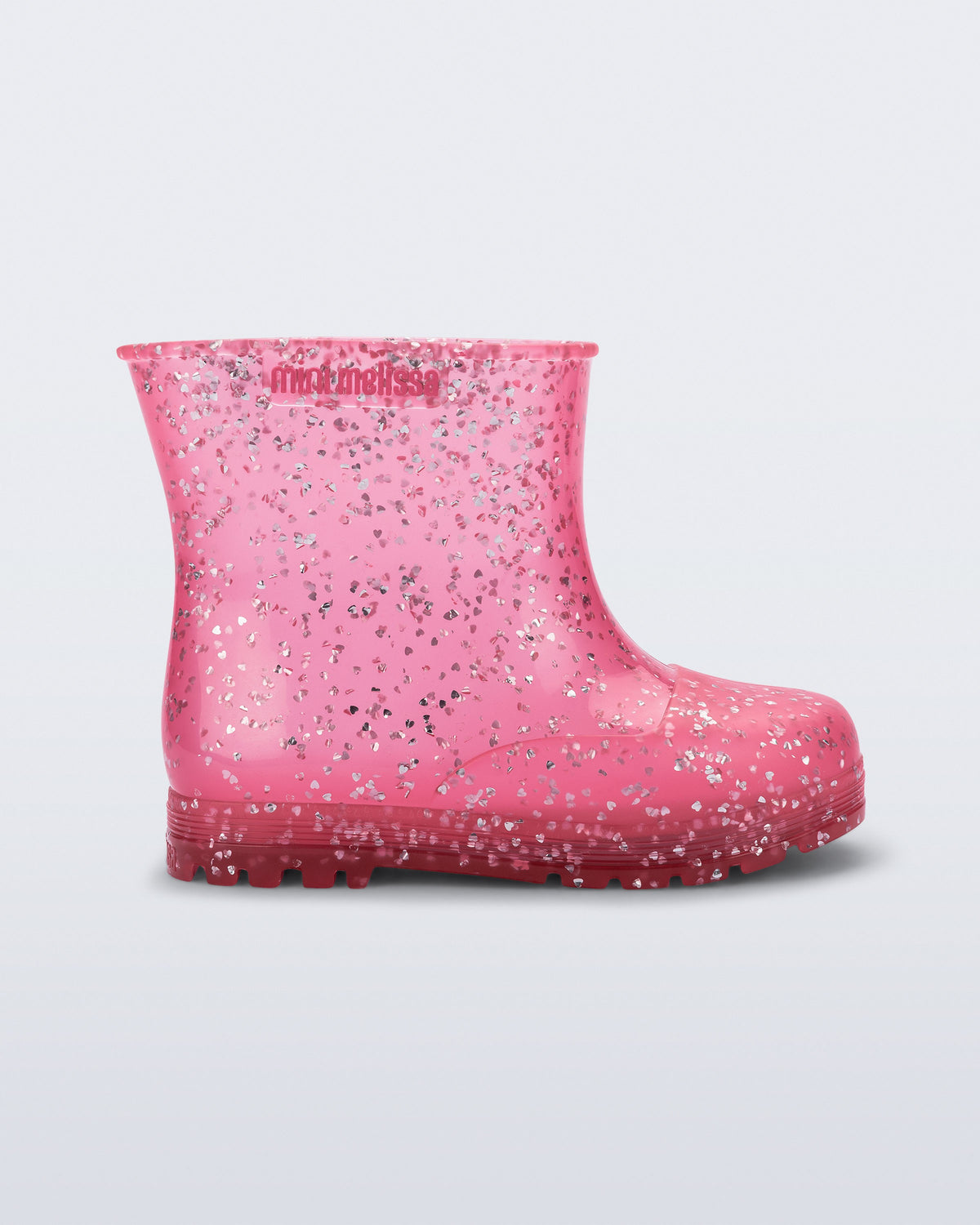 Mini Melissa Welly Shiny Elements Pembe Simli Şeffaf Kız Çocuk Yağmur Botu