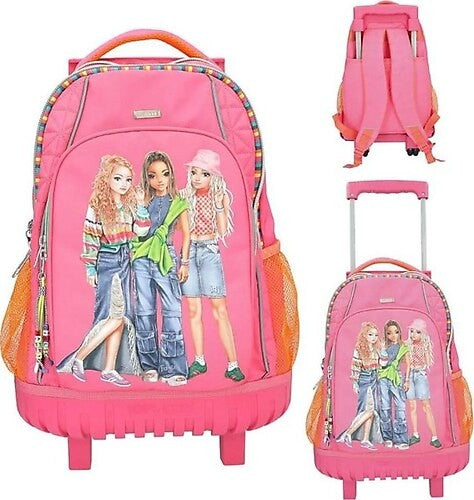 Top Model Pembe Çekçekli Okul Çantası