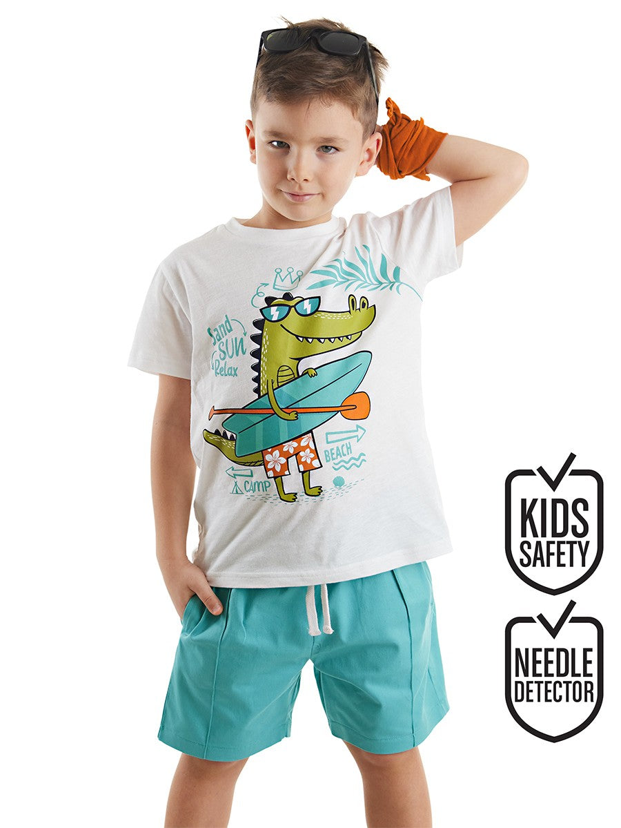 CFF-099 Timsah T-shirt Gabardin Şort Takım