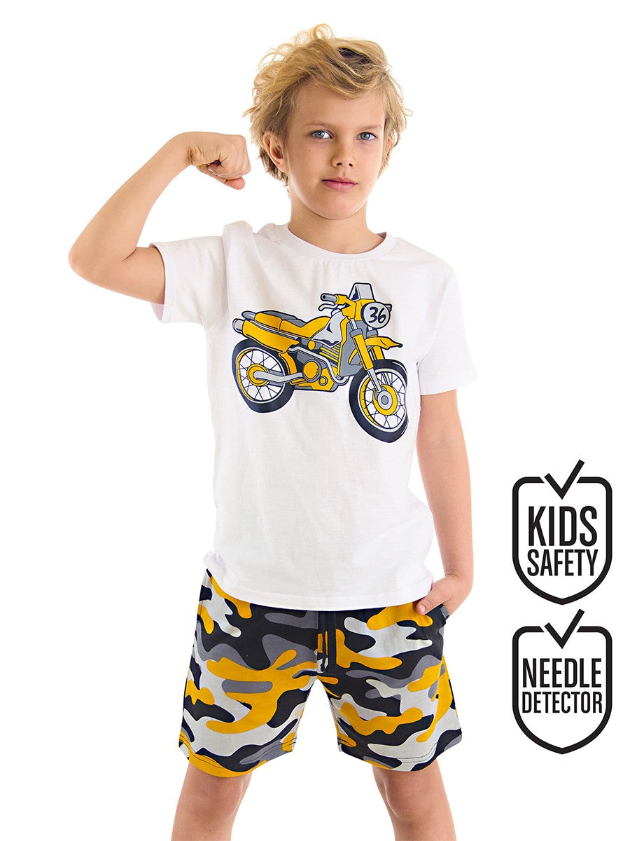 MS-018 Motorcycle T-shirt Şort Takım
