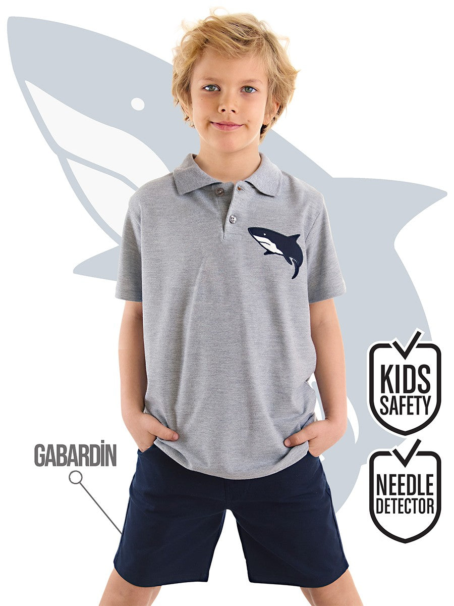 MS-034 Sharrk Polo Yaka T-shirt Şort Takım