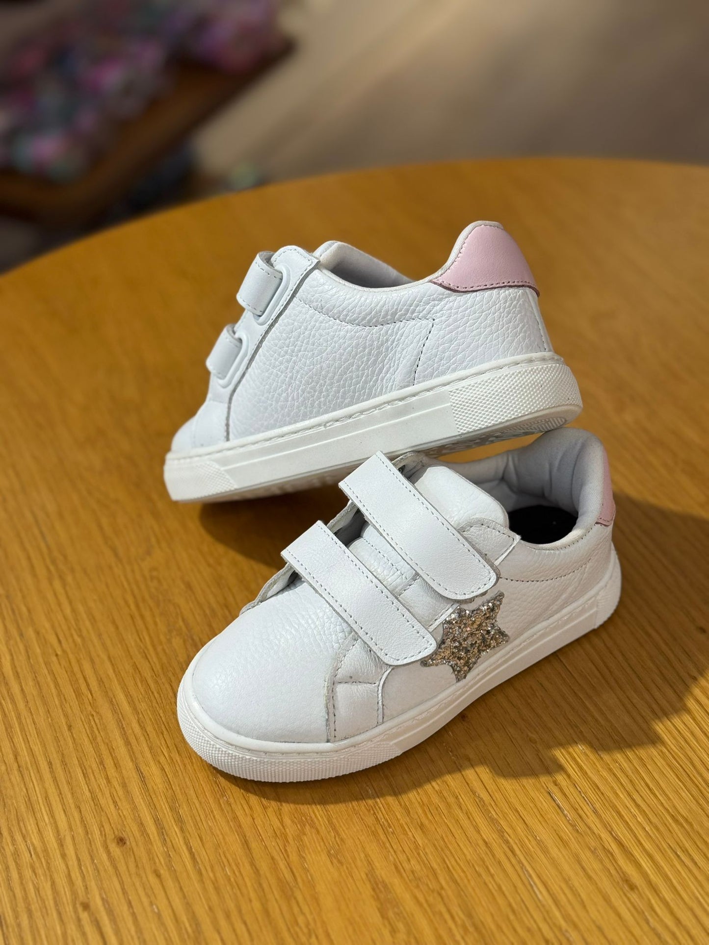 Merli&Rose Star Deri Sneaker | Beyaz Pembe