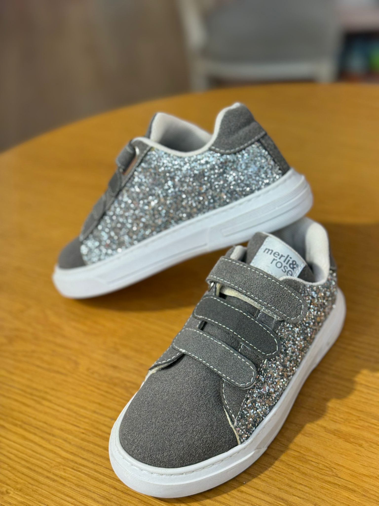 Merli&Rose Star Deri Sneaker | Trio Gri Gümüş