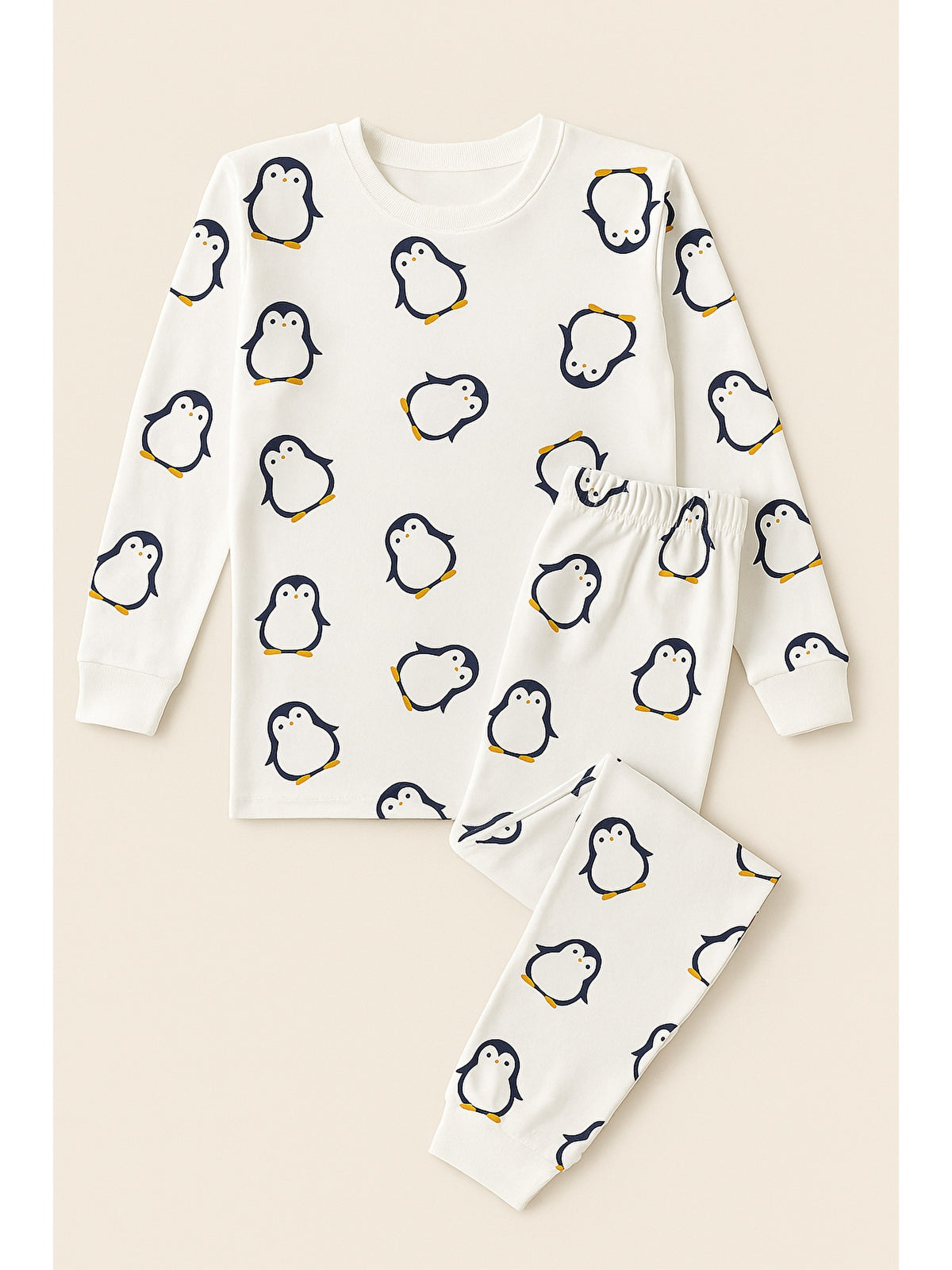 22512G2001 Çocuk Penguen Baskılı Pijama Takımı