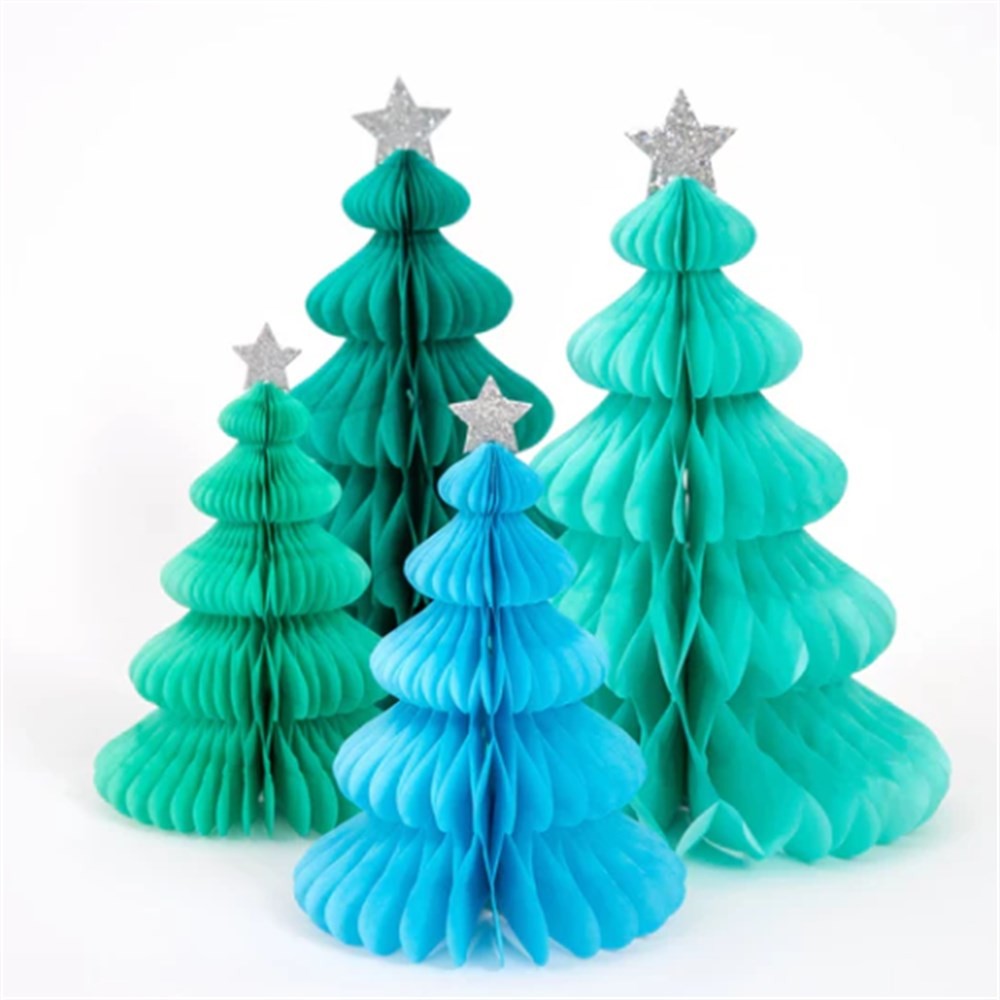 Meri Meri - Rainbow Forest Honeycomb Decorations - Renkli Orman Petekli Dekorlar - 10'lu