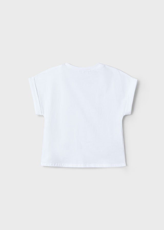 3006 Mayoral Kız Çocuk Kalp Detaylı Tshirt