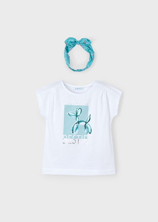 3009 Mayoral Kız Çocuk Saç Bandı ve Tshirt