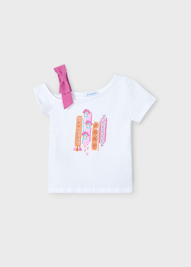 3011 Mayoral Kız Çocuk Pembe Askı Detaylı Tshirt