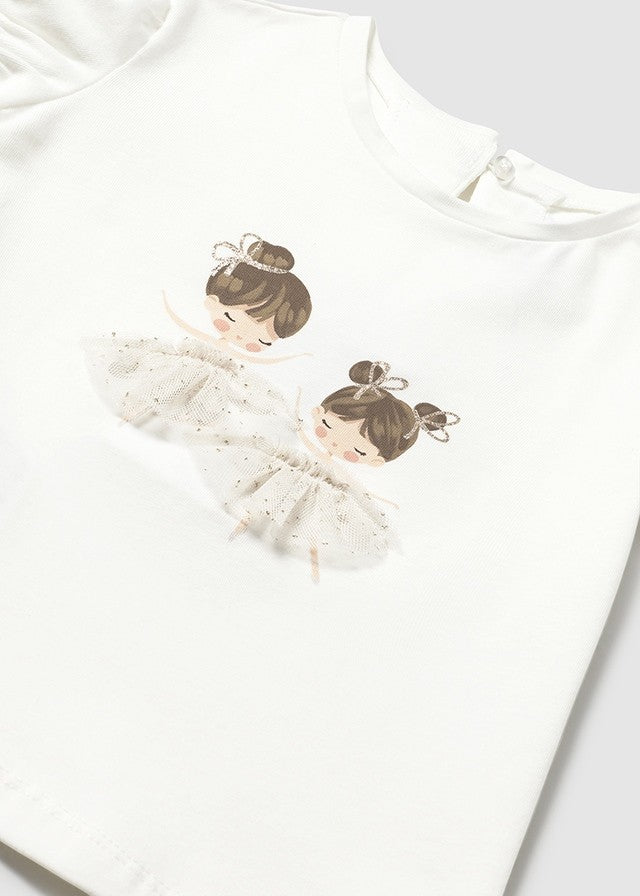 1041 Mayoral Kız Çocuk Beyaz T-Shirt