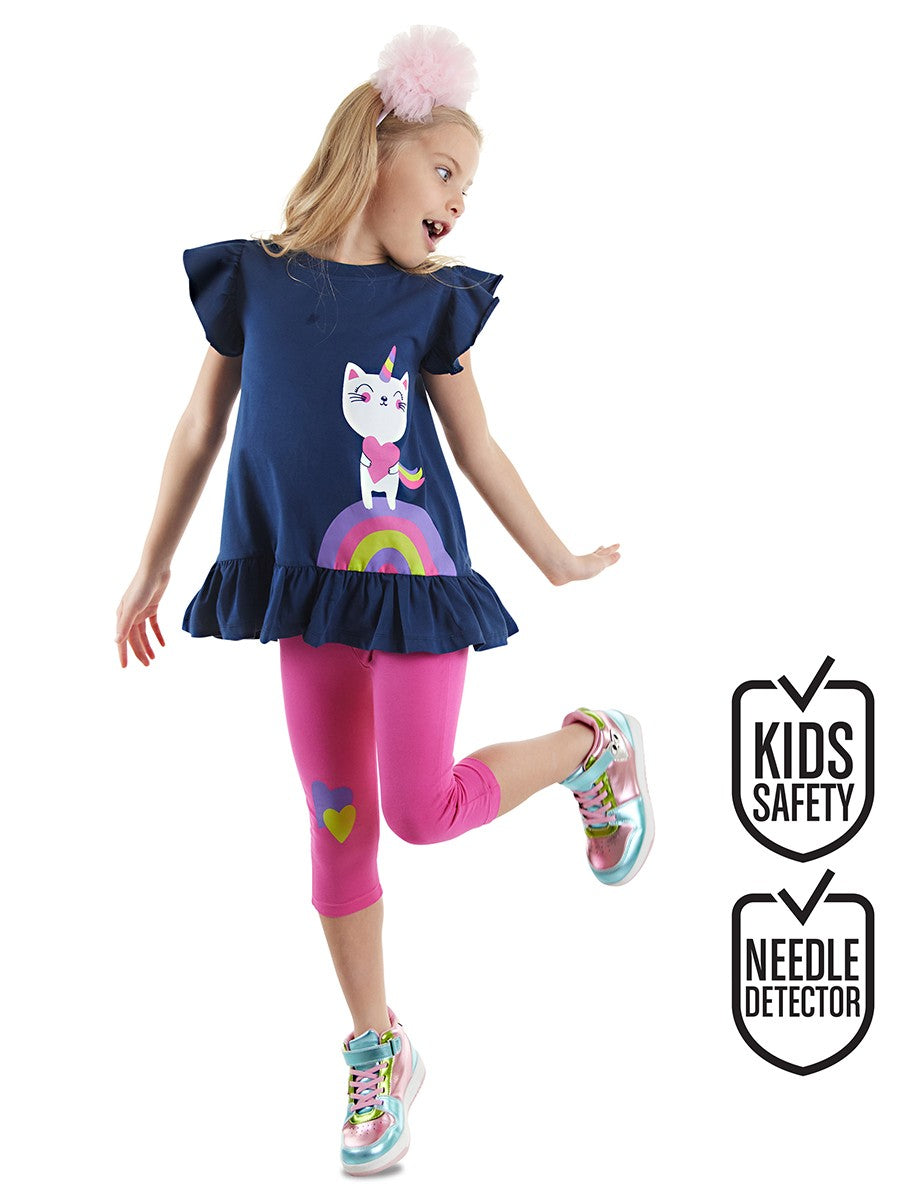 CFF-103 Unicorn Kedi Tshirt Tayt Takım