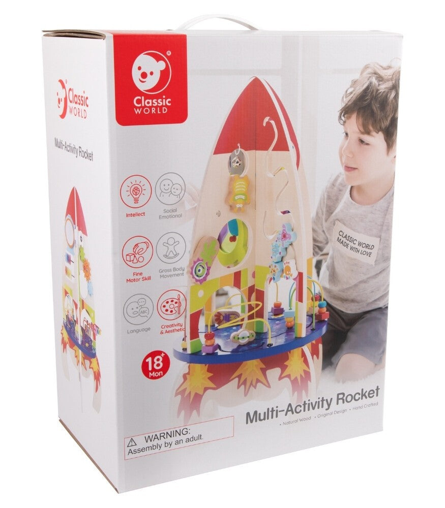 Classic World Ahşap Çoklu Aktivite Oyuncağı - Roket
