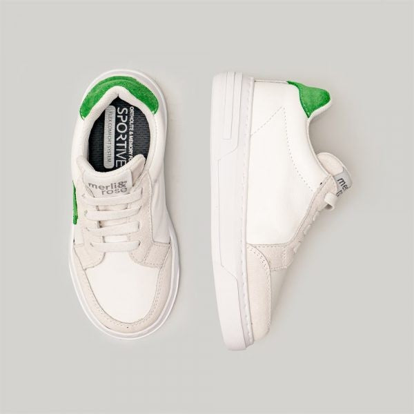 Merli&Rose Deri Star Sneaker Beyaz-Yeşil