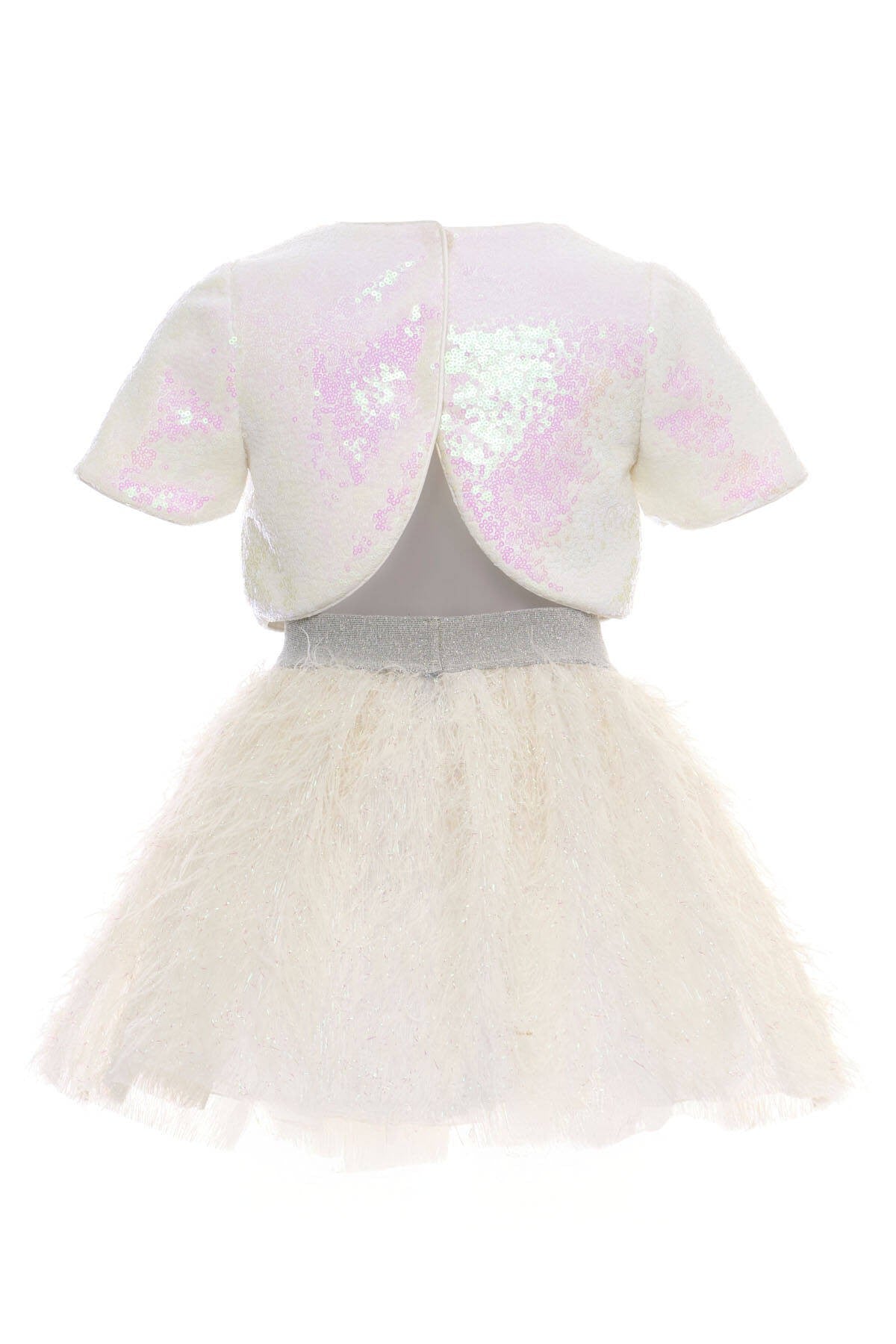 36030PR Powder Gırls Sparkling Sequin Top & Skirt