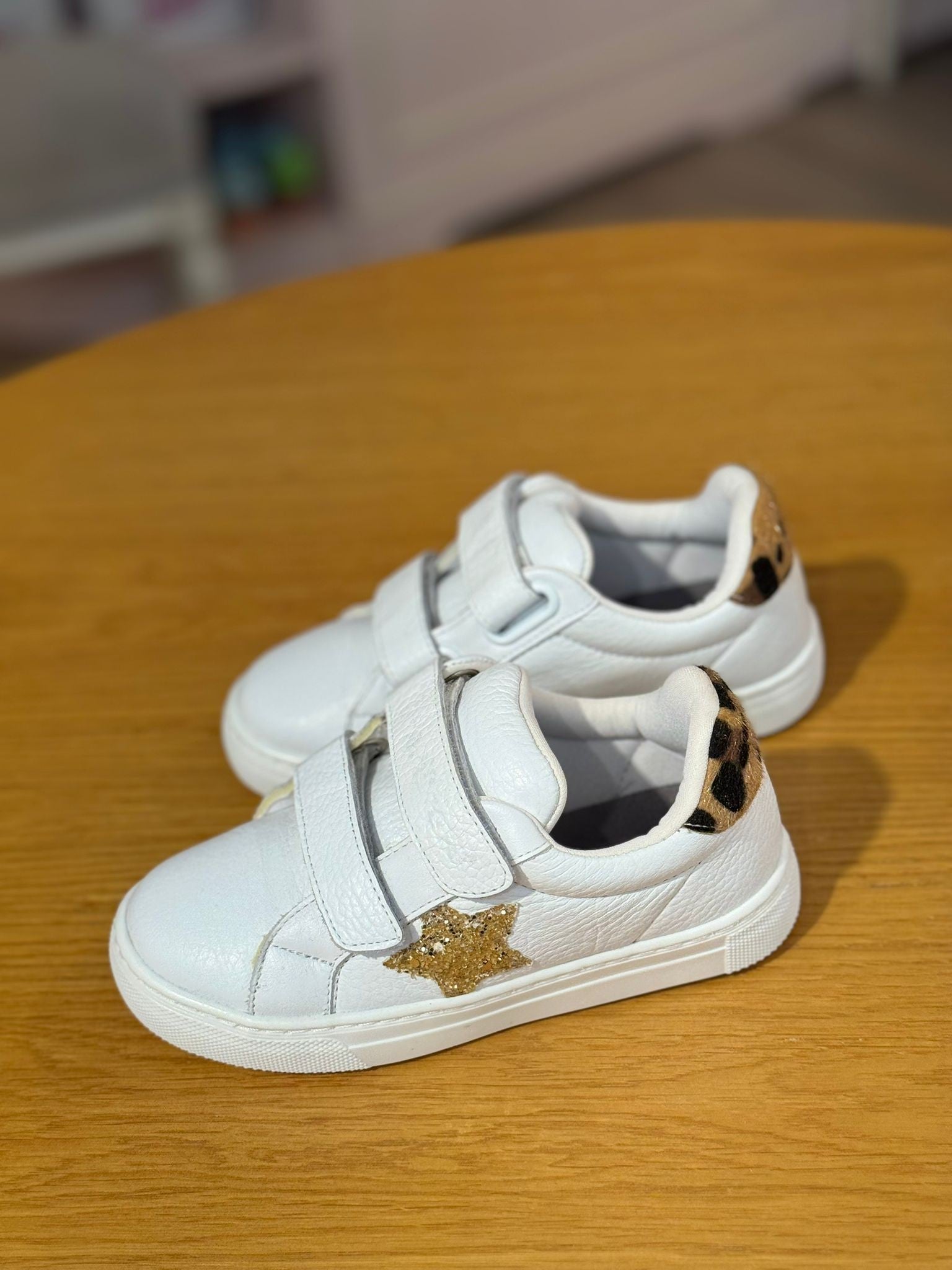 Merli&Rose Deri Star Sneaker Beyaz-Leopar