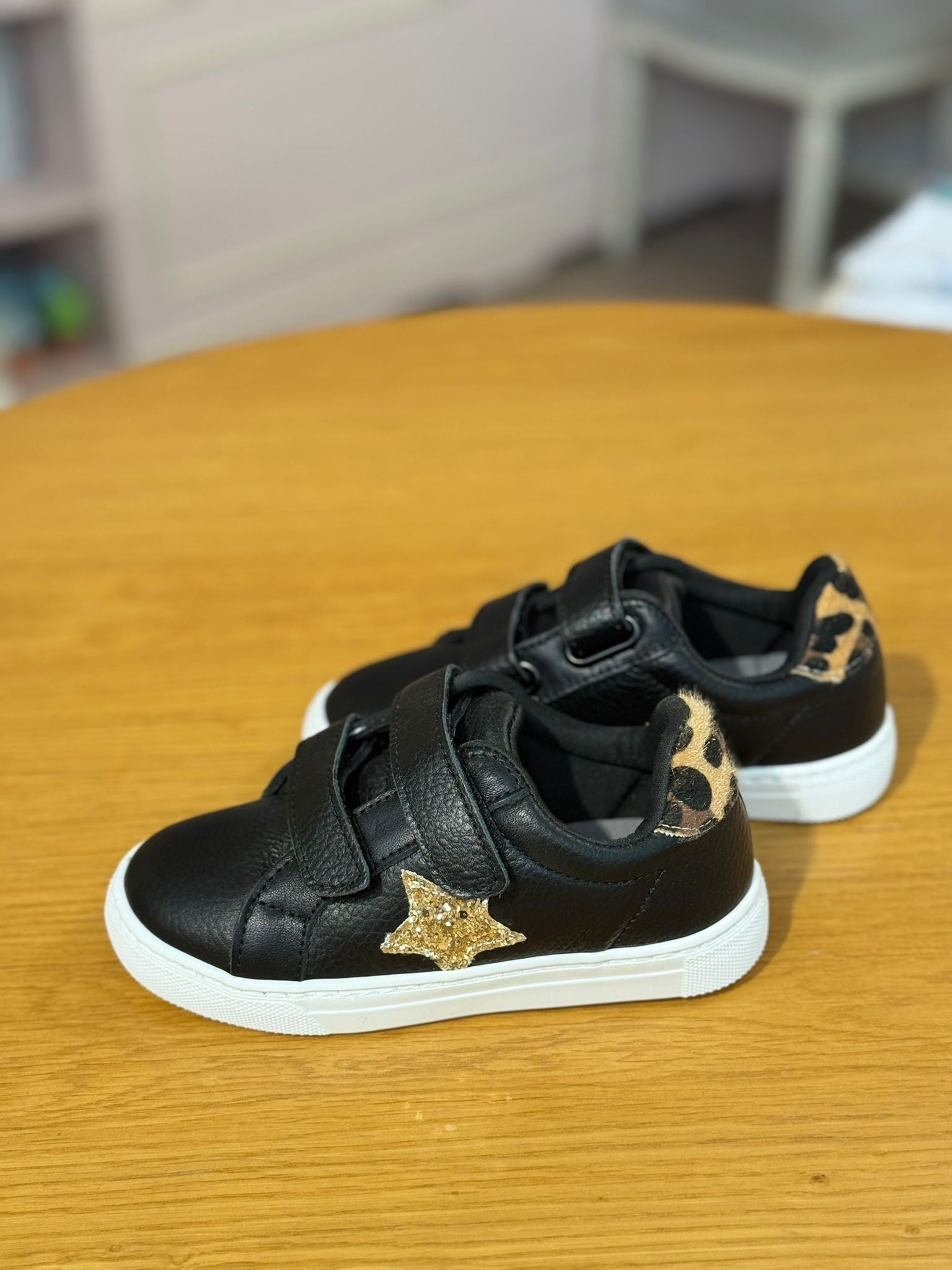 Merli&Rose Deri Star Sneaker Siyah-Leopar