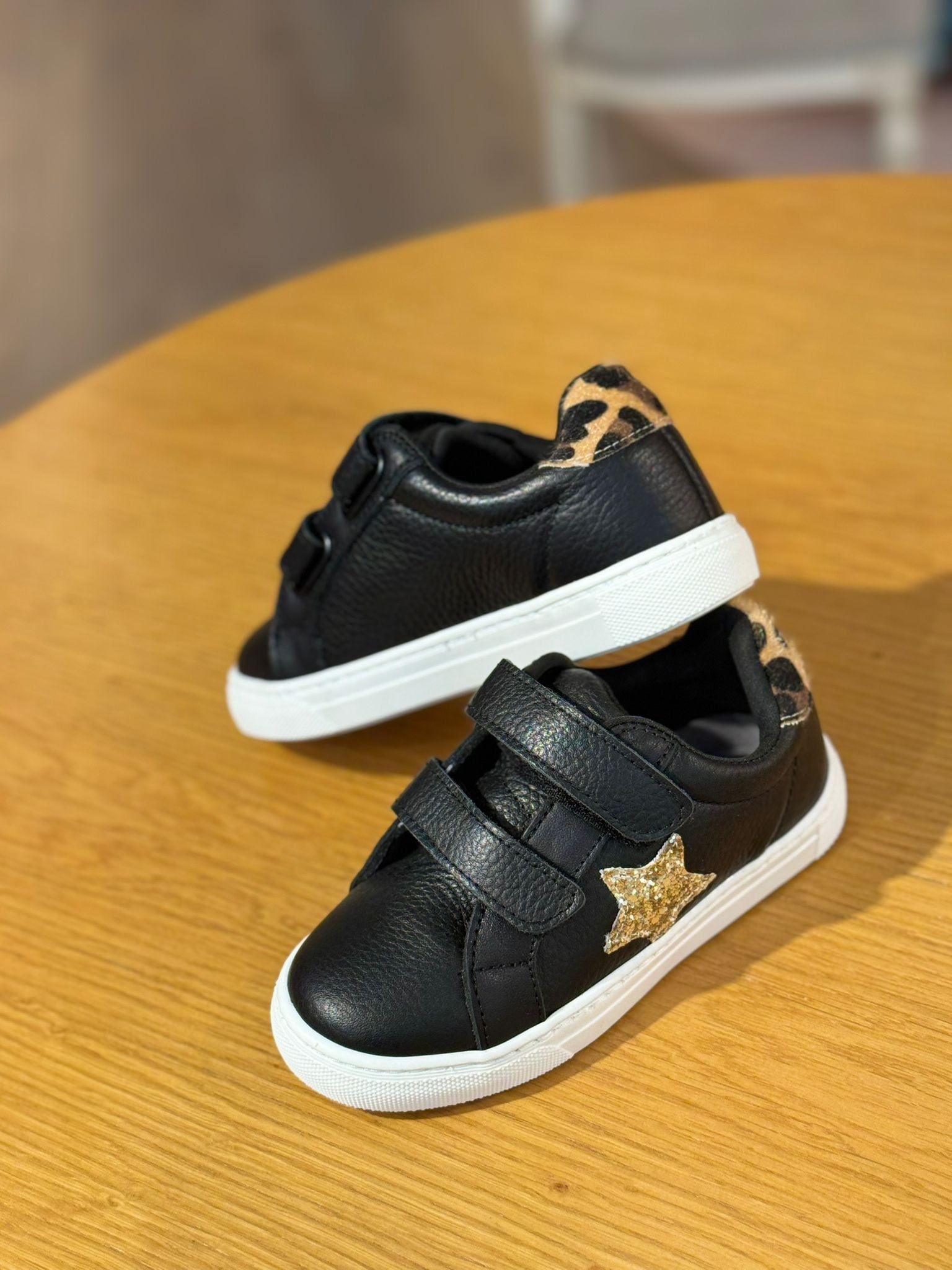 Merli&Rose Deri Star Sneaker Siyah-Leopar
