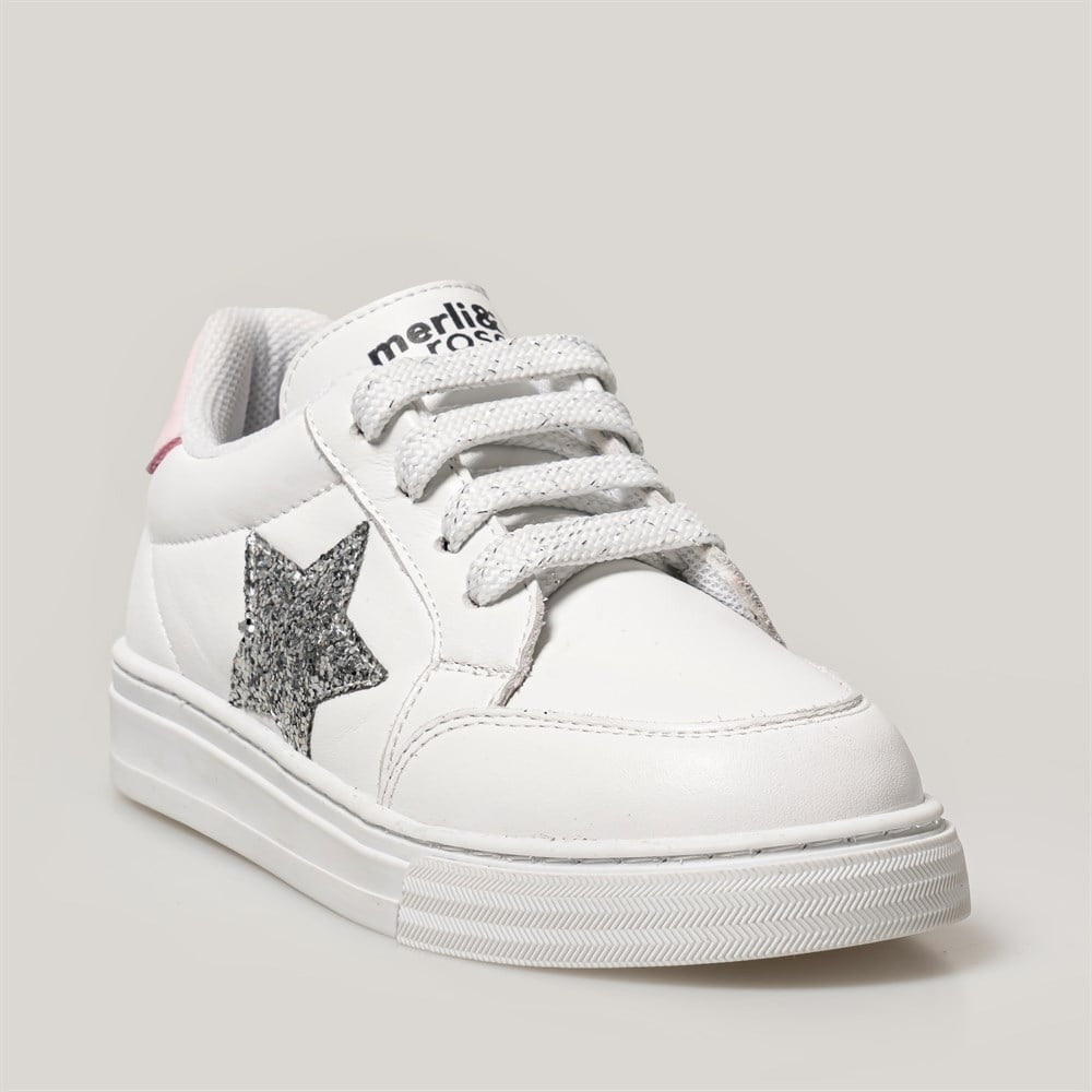 Merli&Rose Deri Star Sneaker Beyaz-Pembe