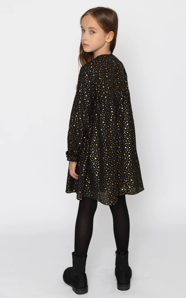 SheShe Yıldız Baskılı Şifon Elbise