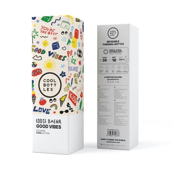 Cool Bottles Paslanmaz Çelik Şişe - The Bottle Good Vibes 500ml