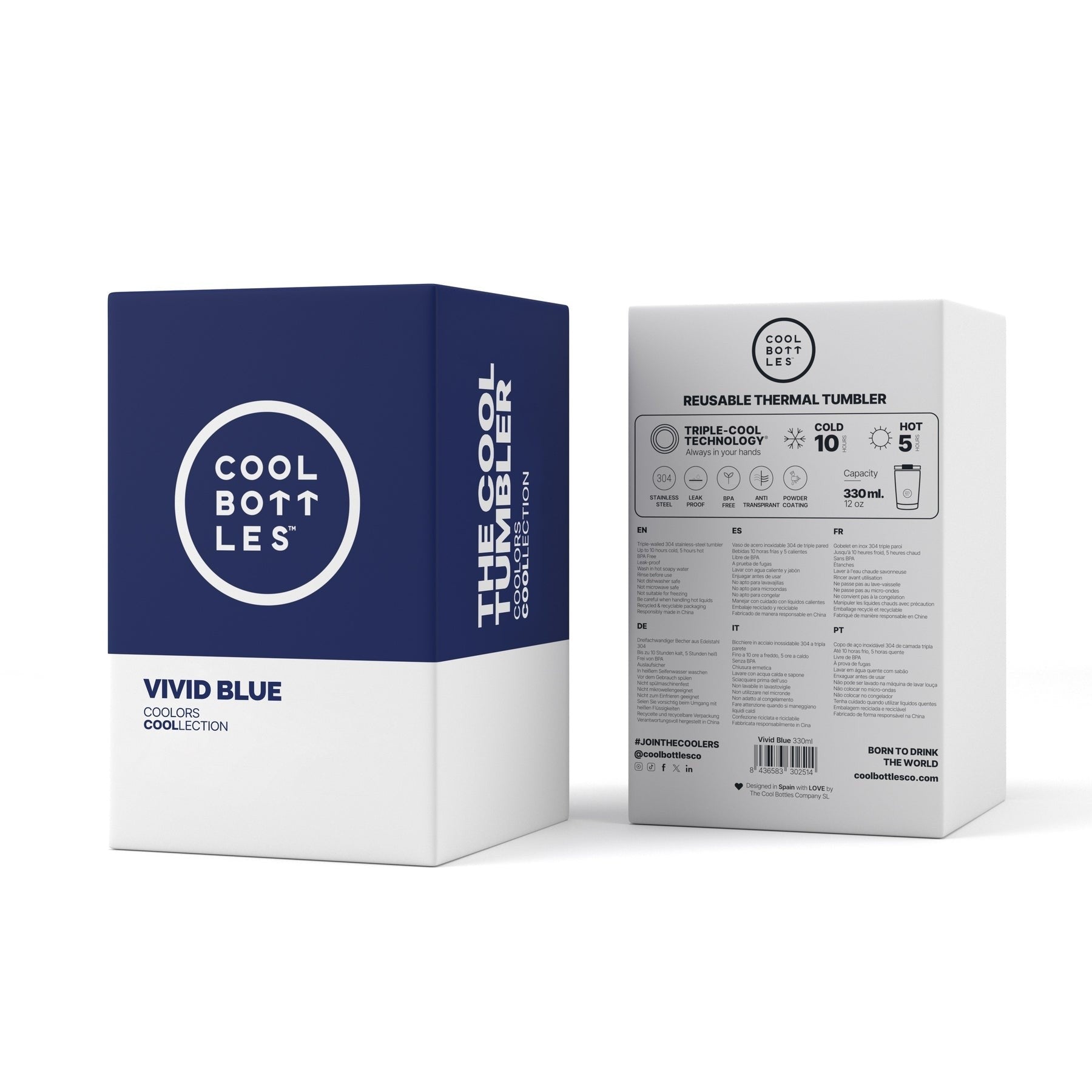Cool Bottles Paslanmaz Çelik Bardak - The Tumbler Vivid Blue 330 ml
