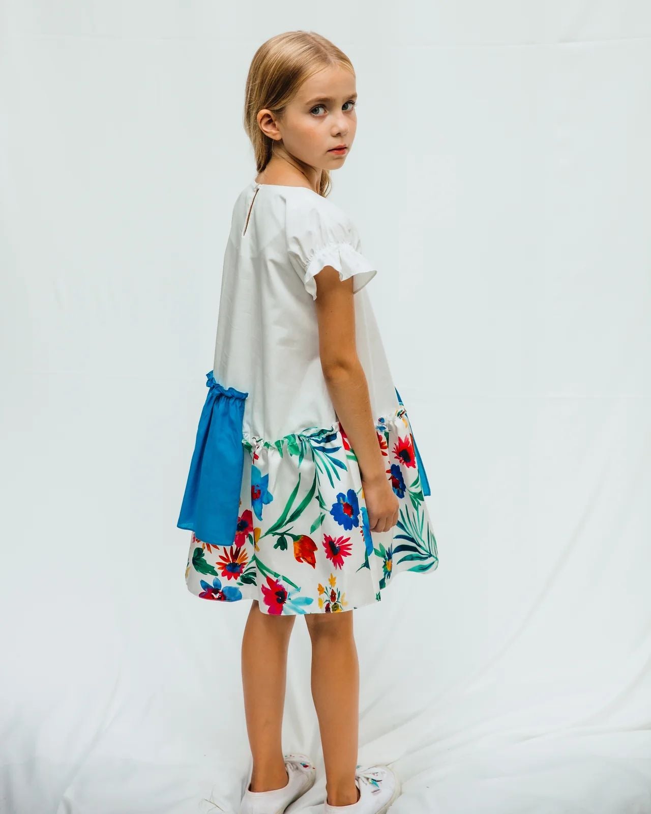 SheShe Mavi Çiçekli Elbise