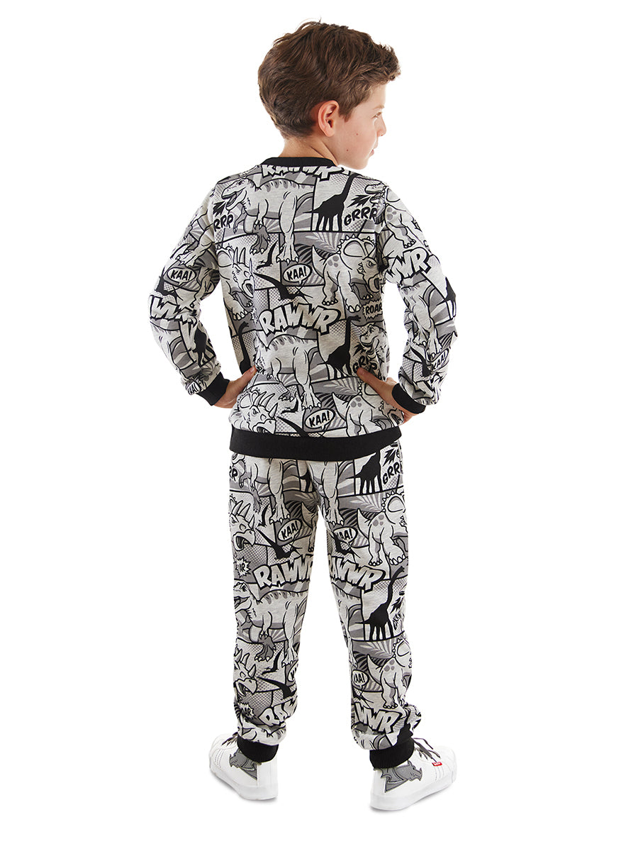 Denokids Çizgi Dino Erkek Çocuk Eşofman Takım