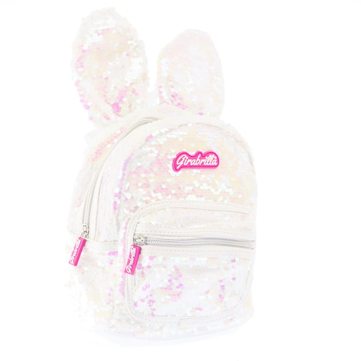 Girabrilla Beyaz Payetli Tavşan Kız Çocuk Sırt Çantası