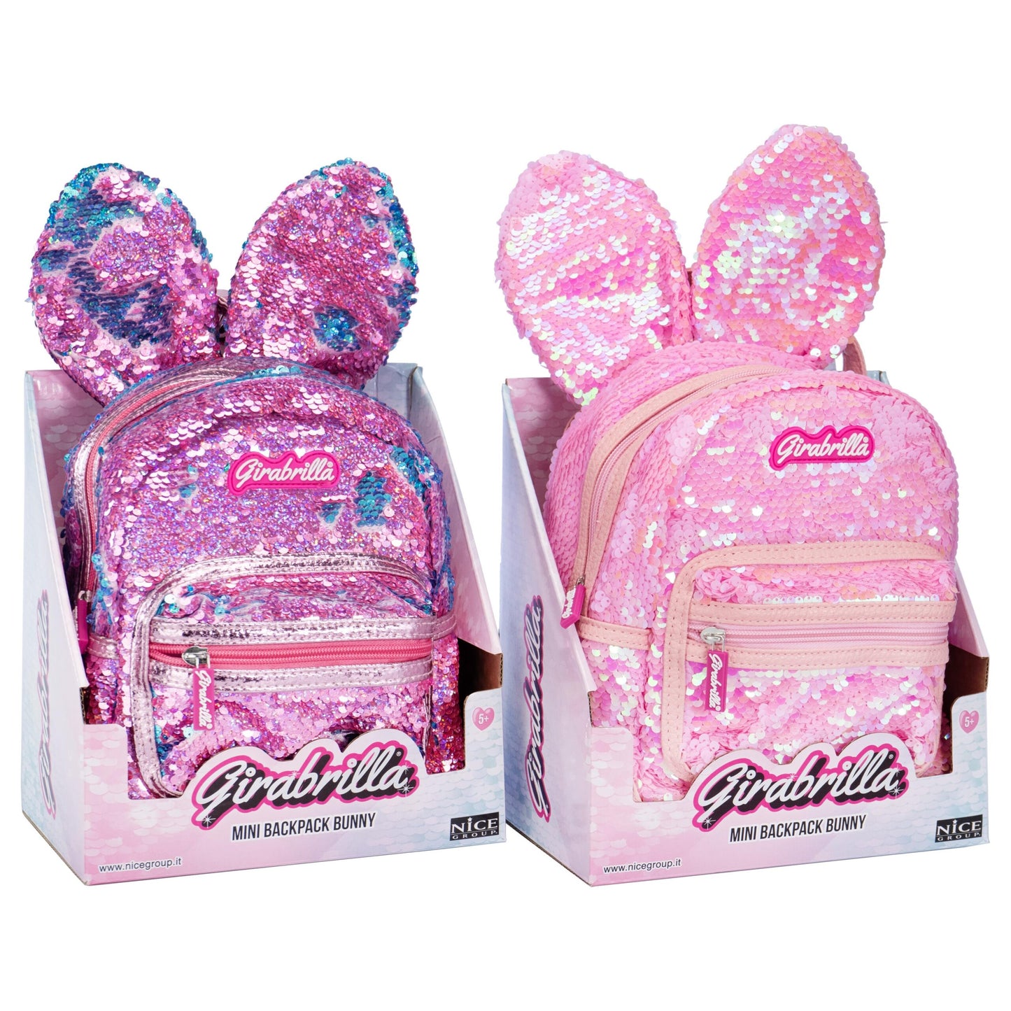 Girabrilla Koyu Pembe Payetli Tavşan Kız Çocuk Sırt Çantası