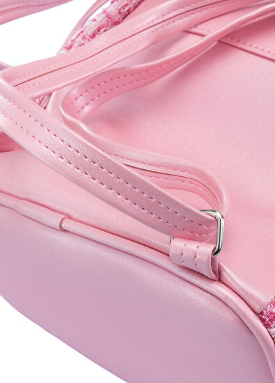 Girabrilla Tweed Beyaz Açık Pembe Kız Çocuk Sırt Çantası