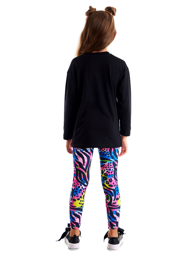 Denokids Kanatlı Şimşek Kız Çocuk T-shirt Tunik Tayt Takım