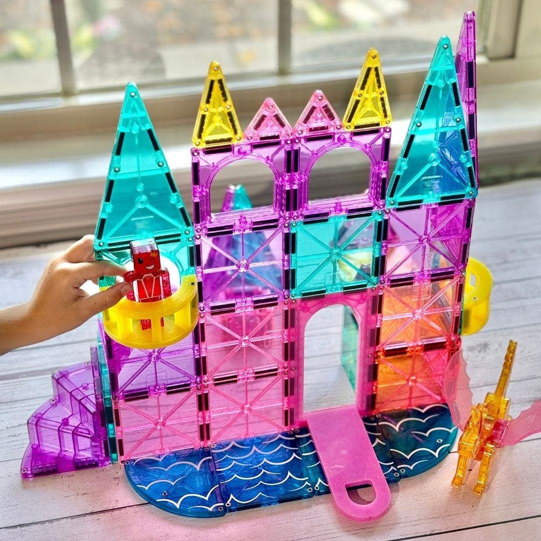 MAGNA-TILES® - Castle DLX + microMAGS - Prenses Şatosu - 48 Parça