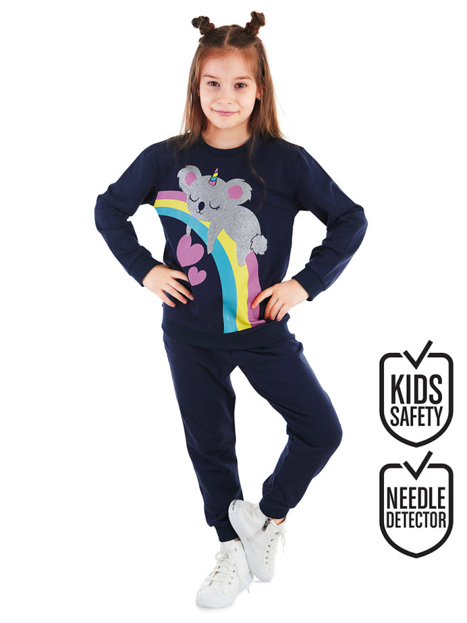 Denokids Simli Koala Kız Çocuk Kışlık Eşofman Takım