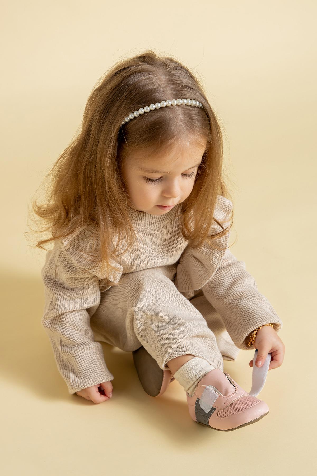 Hopfrög Smart Walker First Prime Havalı Pembe Barefoot İlk Adım Bebek Ayakkabı