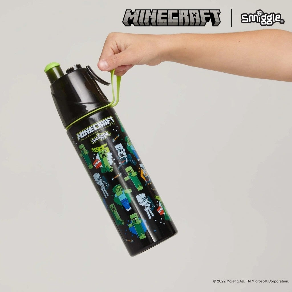 Smiggle - Minecraft Su Püskürtmeli 500ML Çelik Matara