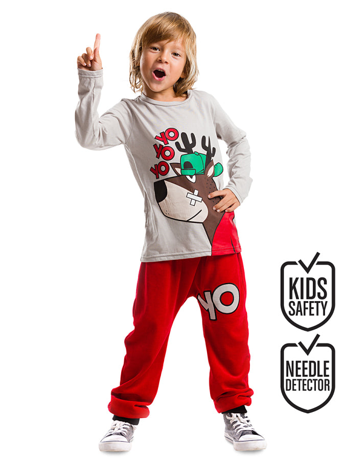 Yo Yo Yo Kadife Erkek Çocuk T-shirt Pantolon Takım